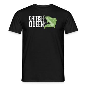 Wels Catfish Queen Fischerin Anglerin - Männer T-Shirt - Schwarz - Vorne - AI Model Male 178 light (178cm)