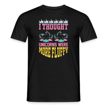 I thought unicorns were fluffy unicorn - Men's T-Shirt - black - Front - AI Model Male 178 light (178cm)