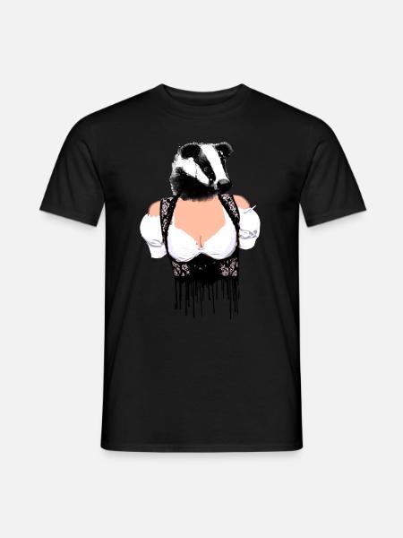 dachs ,dirndl,stinktier,volksfest - Männer T-Shirt - Schwarz