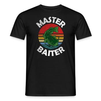 Master Baiter - Wels Catfish Hunter - Männer T-Shirt - Schwarz - Vorne - AI Model Male 178 light (178cm)