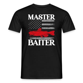 Master Baiter - Wels Catfish Hunter - Männer T-Shirt - Schwarz - Vorne - AI Model Male 178 light (178cm)