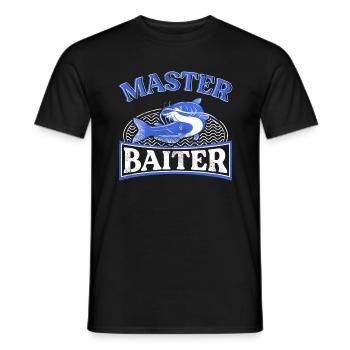 Master Baiter - Wels Catfish Hunter - Männer T-Shirt - Schwarz - Vorne - AI Model Male 178 light (178cm)
