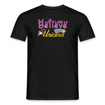 Belief in Unicorn Unicorn - Men's T-Shirt - black - Front - AI Model Male 178 light (178cm)