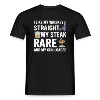 Whiskey Steak Pistolen - US Konservativ Cowboy - Männer T-Shirt - Schwarz - Vorne - AI Model Male 178 light (178cm)