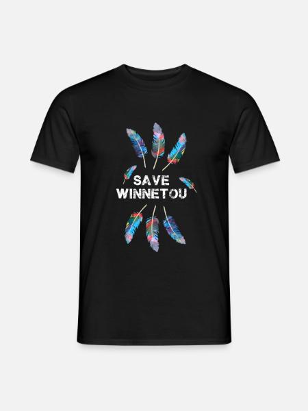 save winnetou,winnetou,federn,illustration - Männer T-Shirt - Schwarz