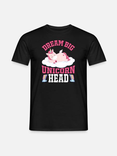 Träume groß kleines Einhorn Unicorn - Männer T-Shirt - Schwarz