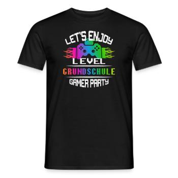Level PRIMARY SCHOOL keep calm and game on - Men's T-Shirt - black - Front - AI Model Male 178 light (178cm)