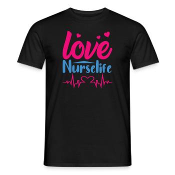 KRANKENSCHWESTER Love Nurse Life - Männer T-Shirt - Schwarz - Vorne - AI Model Male 178 light (178cm)