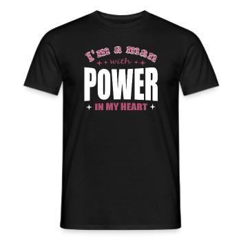 Power in my Heart Man - Men's T-Shirt - black - Front - AI Model Male 178 light (178cm)