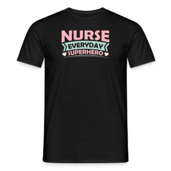 NURSE Nurse everyday superhero - Men's T-Shirt - black - Front - AI Model Male 178 light (178cm)