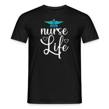 Nurse Life - Men's T-Shirt - black - Front - AI Model Male 178 light (178cm)
