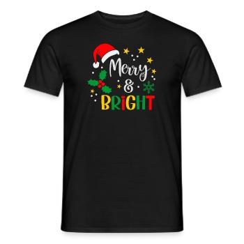 Joyeux et lumineux Noël - T-shirt homme - noir - Devant - AI Model Male 178 light (178cm)