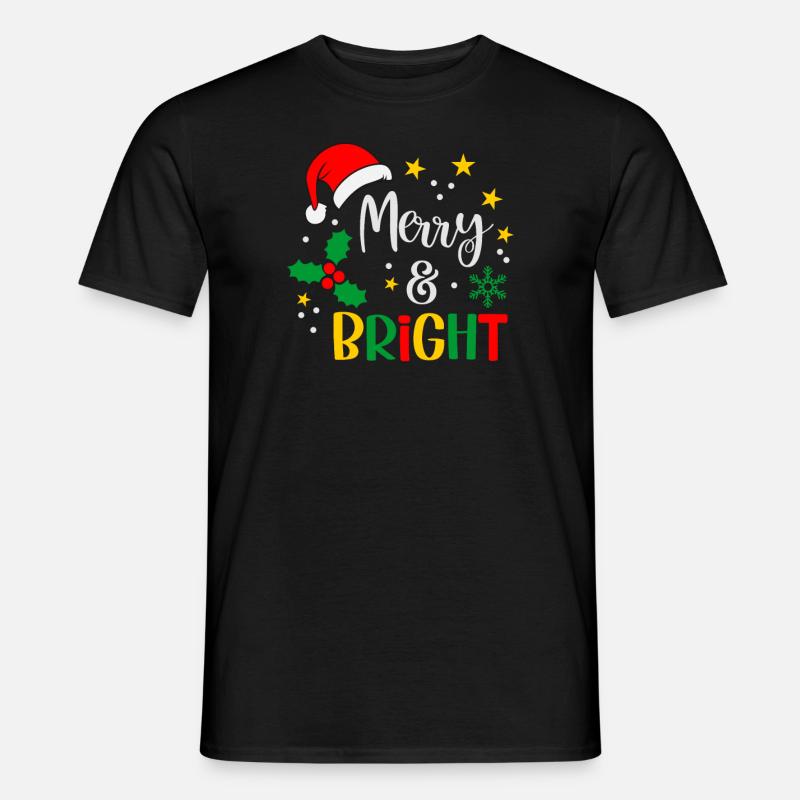 Fröhlich und hell Weihnachtszeit - Männer T-Shirt - Schwarz