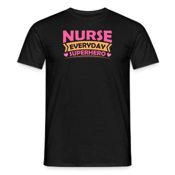 Santé et infirmière - T-shirt homme - noir - Devant - AI Model Male 178 light (178cm)