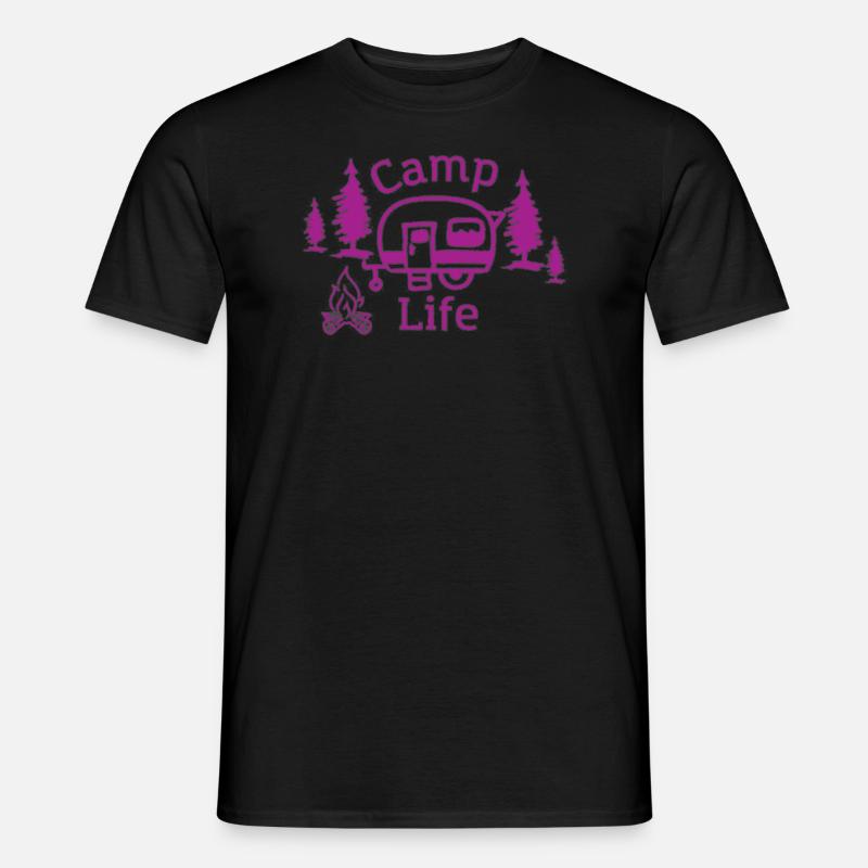 Camp Leben Wandershirt - Männer T-Shirt - Schwarz