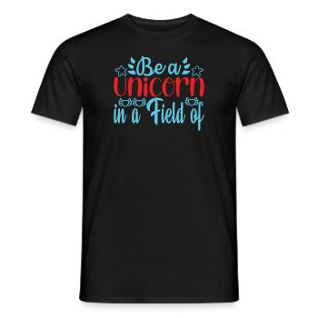 Sei ein Einhorn auf einer Pferdewiese Unicorn - Männer T-Shirt - Schwarz - Vorne - AI Model Male 178 light (178cm)