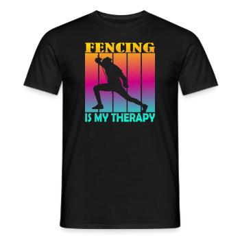 fencing is my therapy - Men's T-Shirt - black - Front - AI Model Male 178 light (178cm)