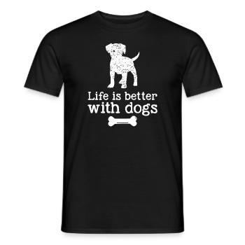 La vie est meilleure avec les chiens - T-shirt homme - noir - Devant - AI Model Male 178 light (178cm)
