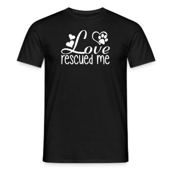 Love saved me dogs - Men's T-Shirt - black - Front - AI Model Male 178 light (178cm)