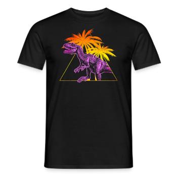 Vaporwave Allosaurus Dinosaurier - Männer T-Shirt - Schwarz - Vorne - AI Model Male 178 light (178cm)