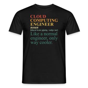 Cloud Computing Engineer Definition Retro Computer - Männer T-Shirt - Schwarz - Vorne - AI Model Male 178 light (178cm)