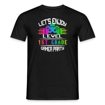 Niveau 1ST GRADE restez calme et jouez - T-shirt homme - noir - Devant - AI Model Male 178 light (178cm)