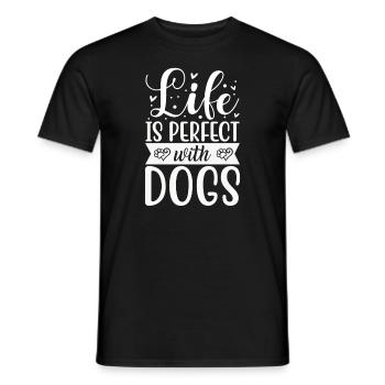 La vie est meilleure avec les chiens - T-shirt homme - noir - Devant - AI Model Male 178 light (178cm)