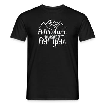 Des aventures vous attendent Chemise de randonnée - T-shirt homme - noir - Devant - AI Model Male 178 light (178cm)