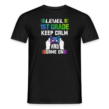 Niveau 1ST GRADE restez calme et jouez - T-shirt homme - noir - Devant - AI Model Male 178 light (178cm)
