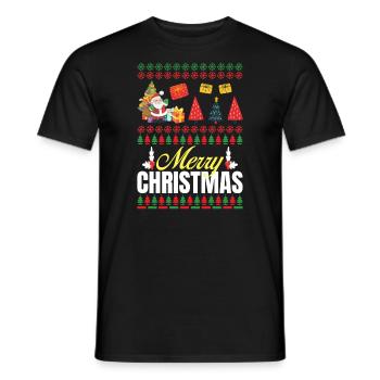 Funny Merry Christmas Christmas Design - Men's T-Shirt - black - Front - AI Model Male 178 light (178cm)