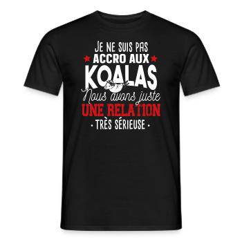 Koala Relation Animal Mignon Cadeau Humour Zoo - T-shirt homme - noir - Devant - AI Model Male 178 light (178cm)