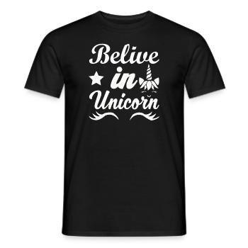 Belief in Unicorns Unicorn - Men's T-Shirt - black - Front - AI Model Male 178 light (178cm)