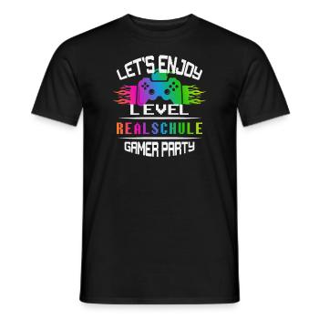 Level REALSCHULE keep calm and game on - Männer T-Shirt - Schwarz - Vorne - AI Model Male 178 light (178cm)