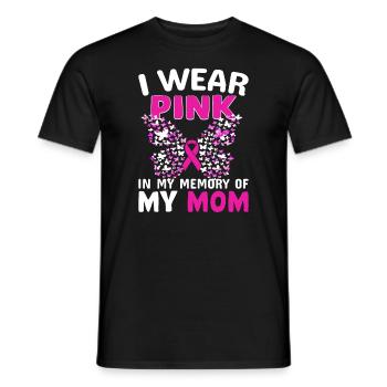 Je porte du rose en mémoire de ma mère - T-shirt homme - noir - Devant - AI Model Male 178 light (178cm)