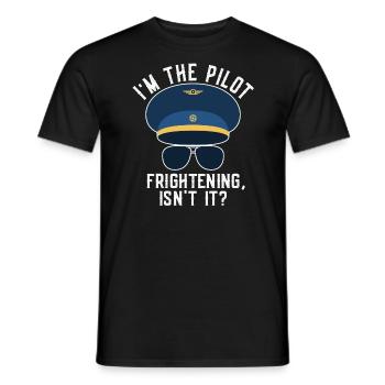 Pilot Captain Saying Airplane Fly - Men's T-Shirt - black - Front - AI Model Male 178 light (178cm)