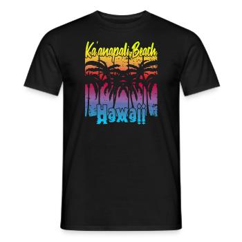 Plage de Ka’anapali Hawaï - T-shirt homme - noir - Devant - AI Model Male 178 light (178cm)