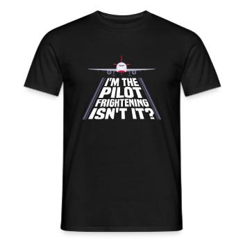 I Am Pilot - Flight Captain Passenger Aircraft - Men's T-Shirt - black - Front - AI Model Male 178 light (178cm)