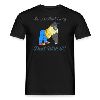 Schlau und Sexy - Nerd Gorilla - Männer T-Shirt - Schwarz - Vorne - AI Model Male 178 light (178cm)