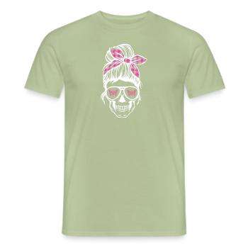 Papillons du cancer du sein - T-shirt homme - vert sauge - Devant - AI Model Male 178 light (178cm)