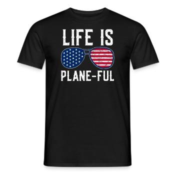 Pilote de ligne Capitaine d’aviation Jumbo Jet - T-shirt homme - noir - Devant - AI Model Male 178 light (178cm)
