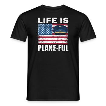 Flygpilot Flygkapten Jumbo Jet - T-shirt herr - svart - Fram - AI Model Male 178 light (178cm)