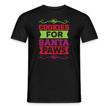 Fun place for Santa Paws Christmas Design - Men's T-Shirt - black - Front - AI Model Male 178 light (178cm)