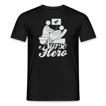 Krankenschwester Held - Männer T-Shirt - Schwarz - Vorne - AI Model Male 178 light (178cm)