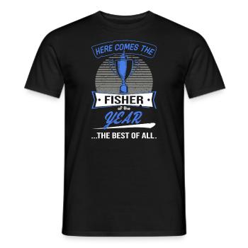 Trophy Cup for Angler of the Year - Men's T-Shirt - black - Front - AI Model Male 178 light (178cm)