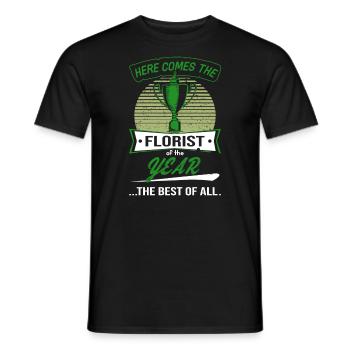 Trophy Cup for Florist of the Year - Men's T-Shirt - black - Front - AI Model Male 178 light (178cm)