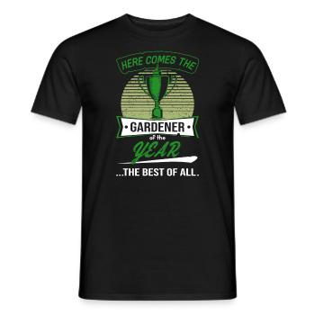 Trophy Cup for Gardener of the Year - Men's T-Shirt - black - Front - AI Model Male 178 light (178cm)