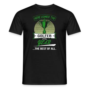 Coupe trophée du golfeur de l’année - T-shirt homme - noir - Devant - AI Model Male 178 light (178cm)