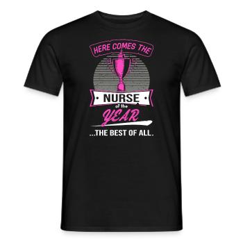 Trophy Trophy for Nurse of the Year - Men's T-Shirt - black - Front - AI Model Male 178 light (178cm)
