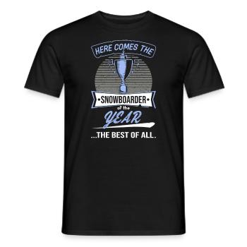 Trophy Trophy for Snowboarder of the Year - Men's T-Shirt - black - Front - AI Model Male 178 light (178cm)