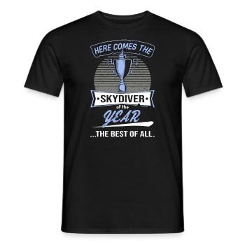 Trophy Cup for Skydiver of the Year - Men's T-Shirt - black - Front - AI Model Male 178 light (178cm)